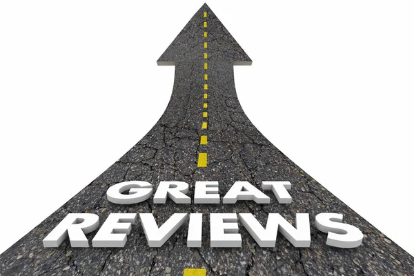 Great Reviews Good Positive Feedback Comments Road Words Illustration — Stock Photo, Image