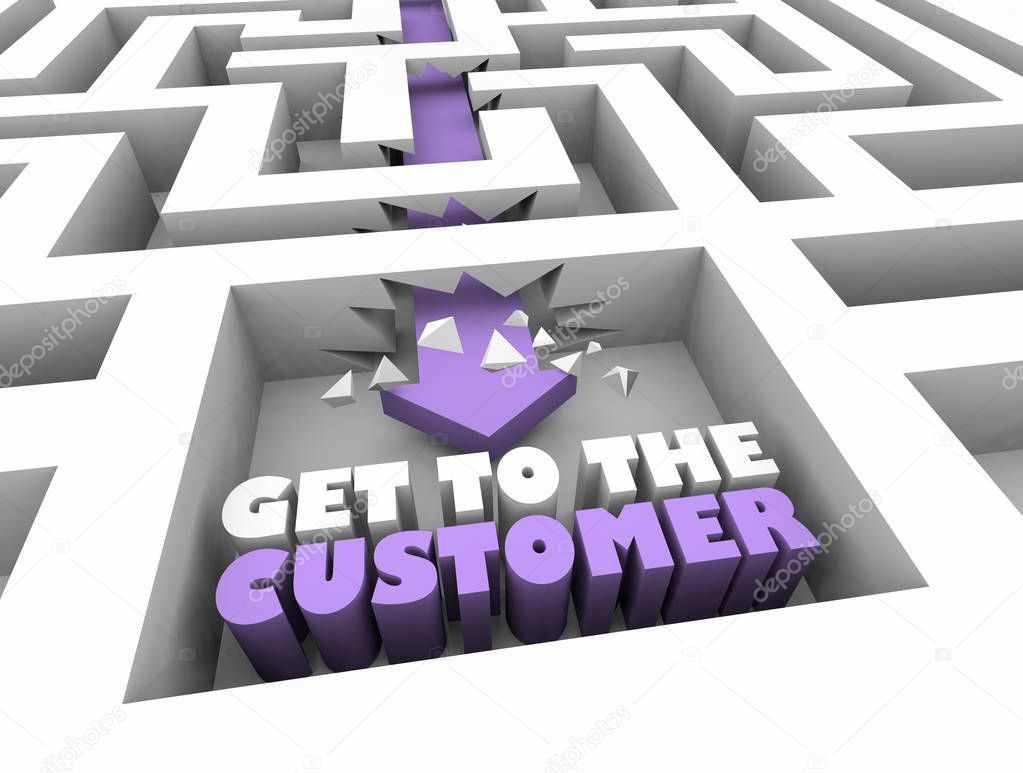 Get to the Customer New Prospect Deal Maze 3d Illustration