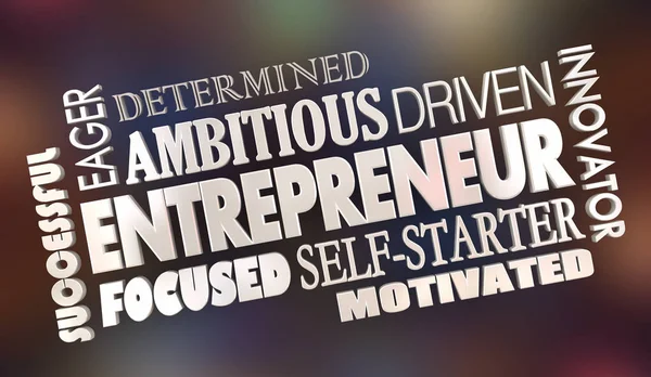 Entrepreneur Motivated Business Owner Word Collage Illustration — Stock Photo, Image