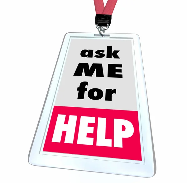 Ask Help Customer Service Support Staff Badge Illustration — Stock Photo, Image