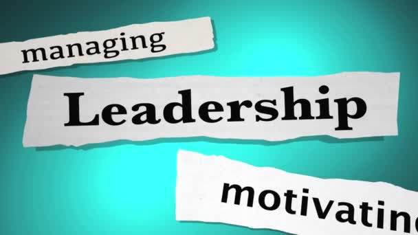 Ledarskap Management Motivation Rubriker — Stockvideo