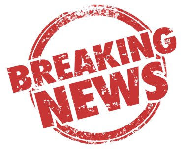 Breaking News Latest Updates Announcements Stamp  clipart