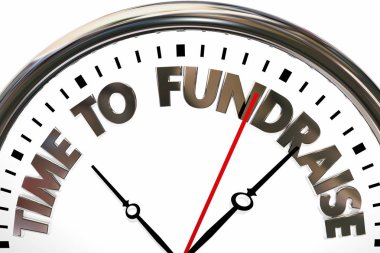 Time for Fund Raising Money for Charity Clock  clipart