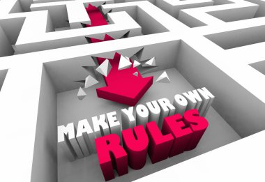 Make Your Own Rules Play Game to Win Maze  clipart