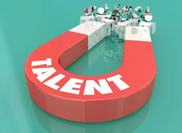 Talent Skill Experience Magnet Tirare Persone — Foto Stock