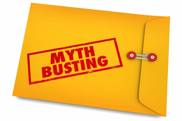 Myth Busting Facts Find Truth Reality Envelope Illustration — Stock Photo, Image