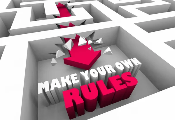Machen Sie Ihre Eigenen Regeln Spielen Labyrinth Gewinnen — Stockfoto