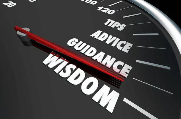Tips Advies Begeleiding Richting Wijsheid Snelheidsmeter — Stockfoto