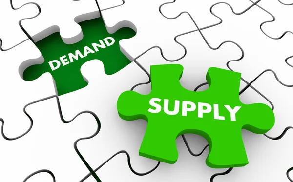 Supply and Demand Puzzle Pieces Market Forces