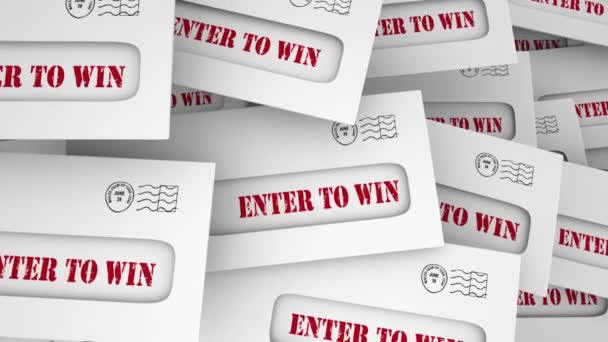 Entra Vincere Invia Entry Contest Buste Della Lotteria — Video Stock