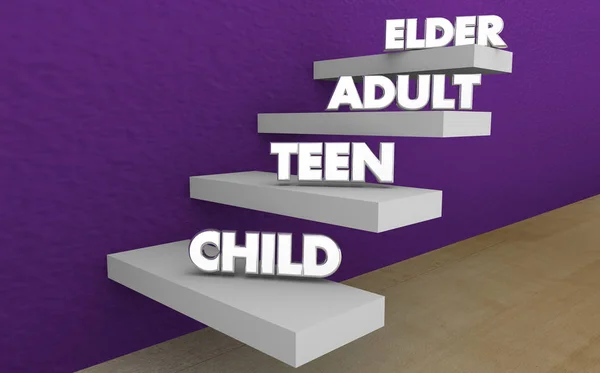 Life Ages Child Teen Adult Elder Steps Stages — Stock Photo, Image