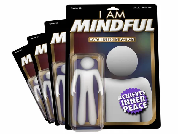 Sou Consciente Auto Consciente Mindfulness Action Figure — Fotografia de Stock