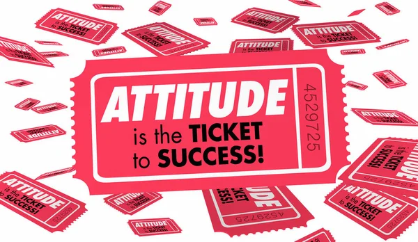 Atitude Perspectiva Positiva Boa Ambição Ticket Sucesso — Fotografia de Stock