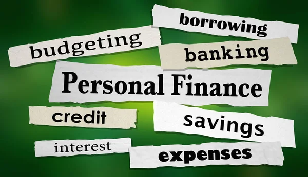 Personal Finance Saving Money Budget Headlines — Stock Photo, Image