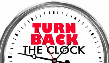 Turn Back the Clock Reverse Time Travel Words clipart