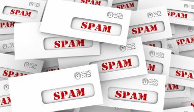Spam Junk Mail Pile Unwanted Marketing Letters  clipart