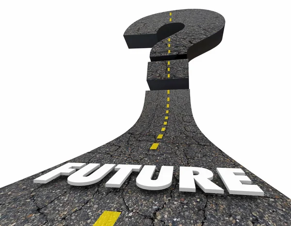 Future Coming Soon Ahead Movendo Para Frente Pergunta Mark Road — Fotografia de Stock