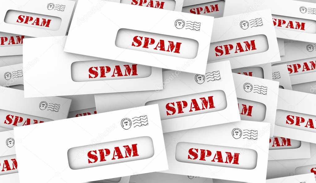 Spam Junk Mail Pile Unwanted Marketing Letters 