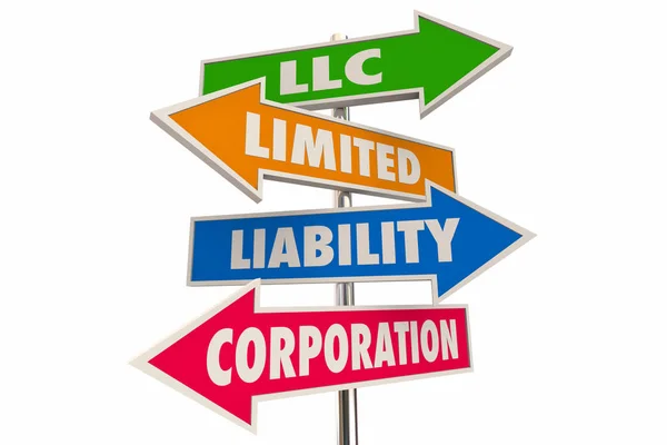 Llc Limited Liability Corporation Business Model Arrow Signs — Stock Photo, Image