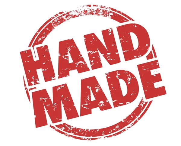 Hand Made Original Work Craft Create Words Stamp — Stock Photo, Image