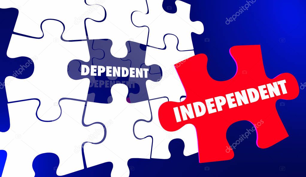 Independence Vs Dependent Self Reliant Puzzle Words 