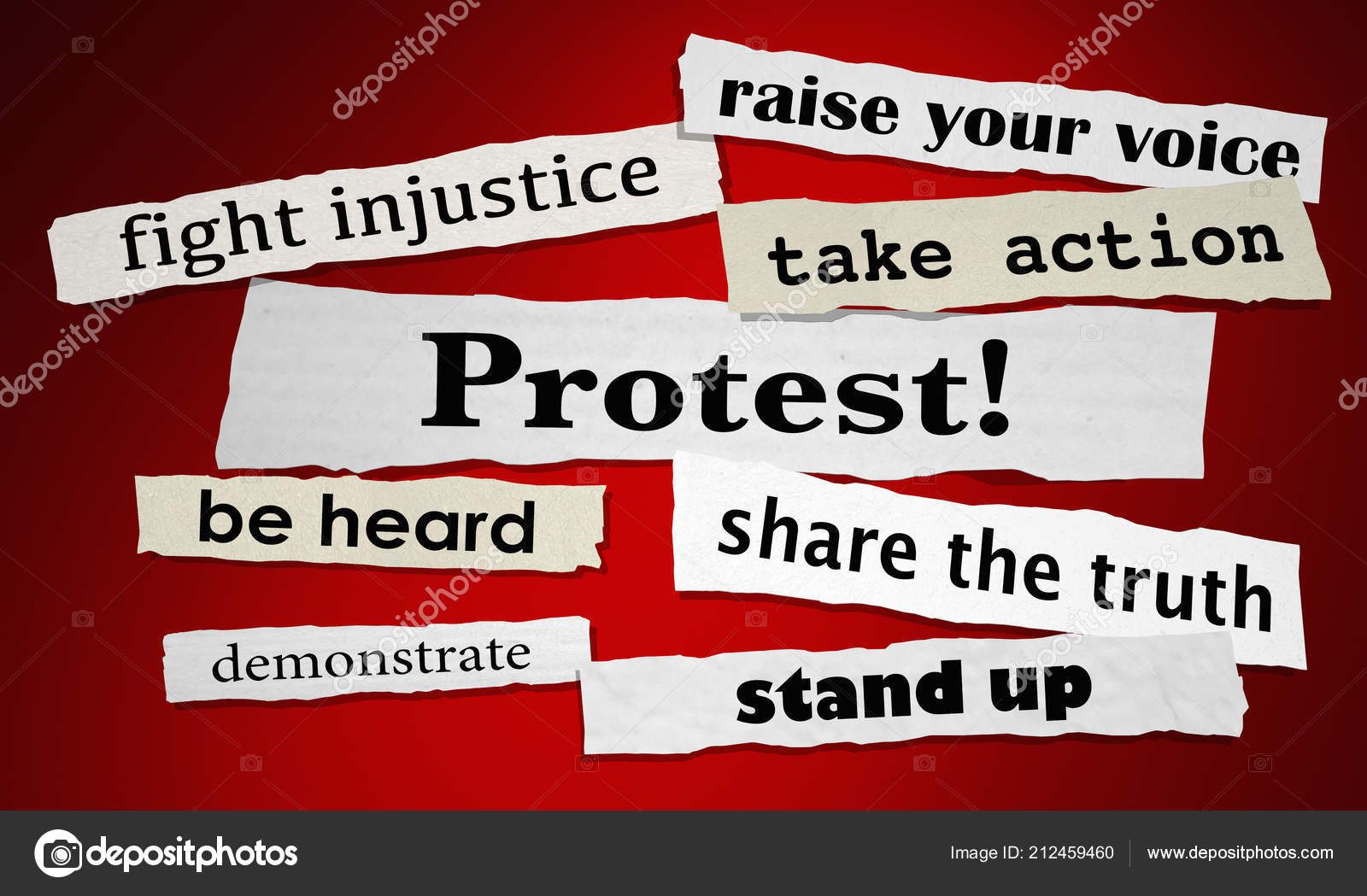 Protest Fight Injustice Stand Rights Headlines Stock Photo by ©iqoncept