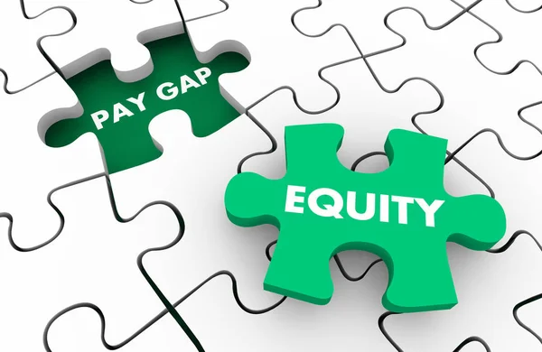 Pay Gap Equity Méltányos Béreket Men Nők Puzzl — Stock Fotó