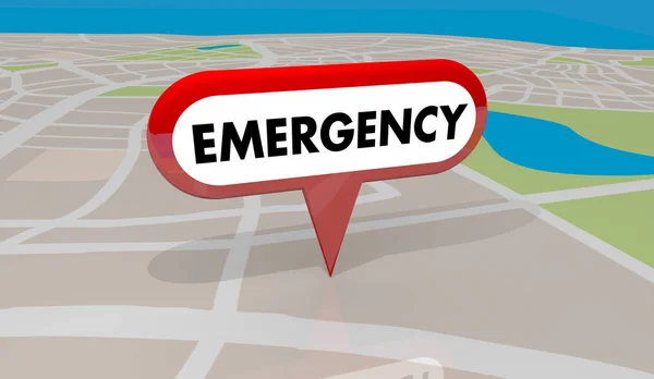 緊急危機の重大な問題の地図のピン — ストック写真