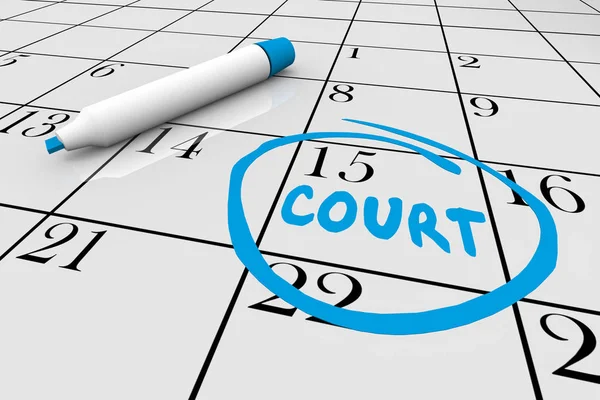 Court Case Day Jury Duty Calendar Date