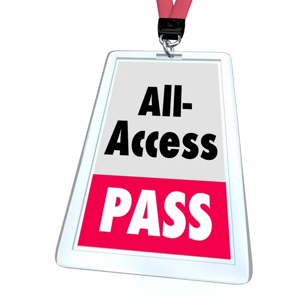 All Access Pass Ticket Full Exclusive Admittance Badge — Stock Photo, Image