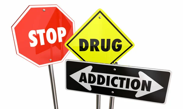 Stop Drug Addiction Abuse Habits Warning Signs — Stock Photo, Image