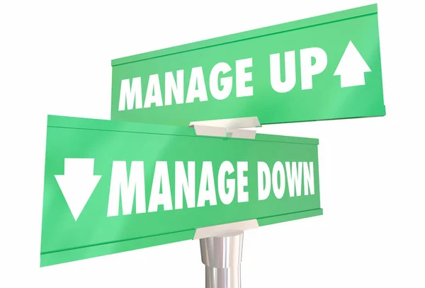 Manage Executive Management Styles Two Way Road Signs — Stock Photo, Image