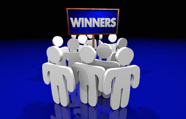 Winners Best Top Players Victory Win People Signs