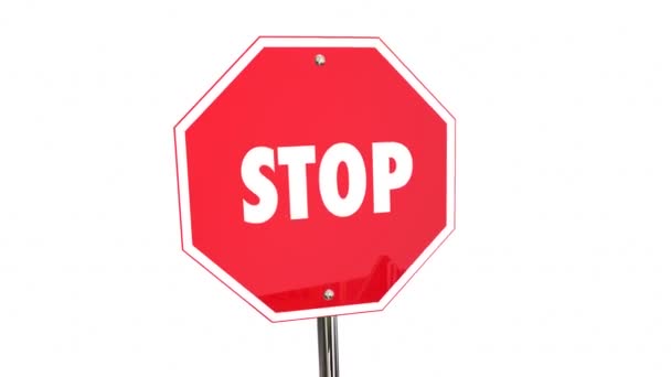 Dejar de Bulling palabras en una señal roja de tráfico — Vídeo de stock