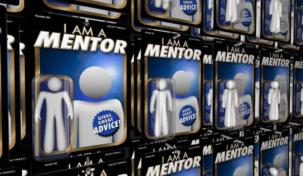 Mentor Advisor Lärare Guide Råd Action Figurer Illustration — Stockfoto