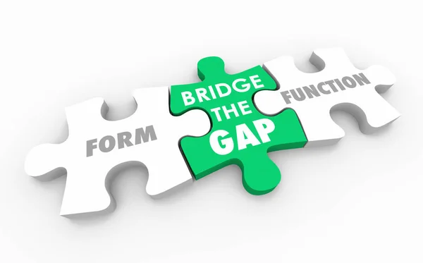 Form Function Bridging Gap Puzzle Pieces Animation — Stock Photo, Image