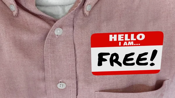 Free Liberated Independence Hello Name Tag Illustration — Stock Photo, Image