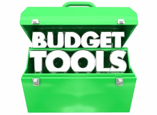 预算资金财务规划工具箱3D — 图库照片