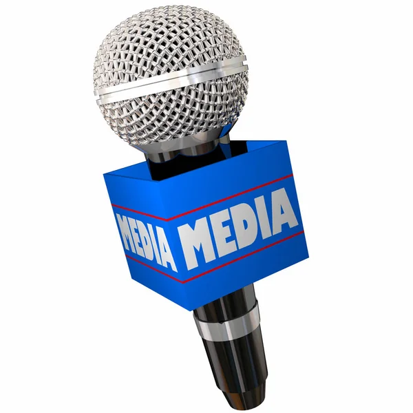 Media Druk Verslaggever Interview Microfoon Illustratie — Stockfoto