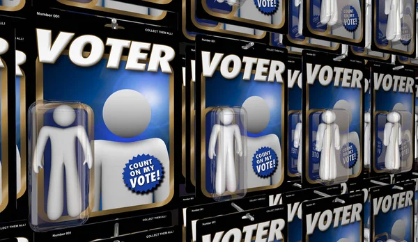 Kiezers Mensen Stemmen Verkiezing Democratie Actie Figuur Illustratie — Stockfoto