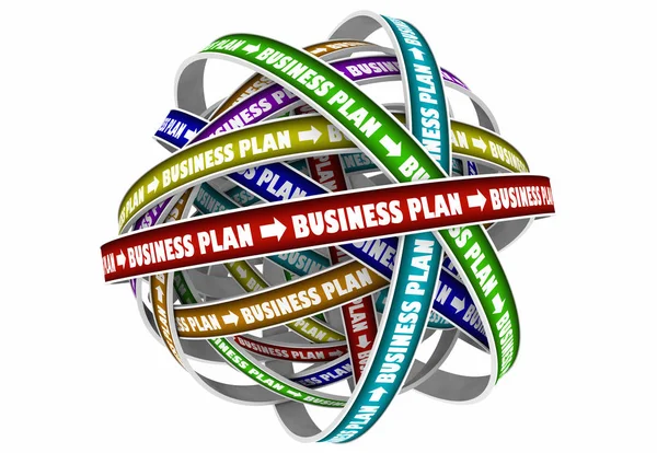 Businessplan Strategie Ziel Mission Illustration — Stockfoto