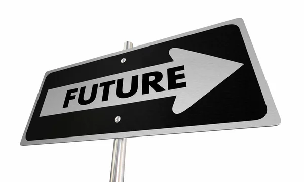 Future Coming Soon Tomorrow Ahead Road Sign Illustrazione — Foto Stock