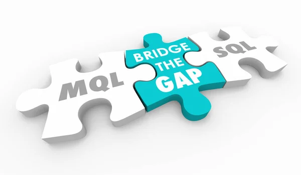 Mql Sql Marketing Sales Qualified Leads Puzzle Pieces Animation — Stock Photo, Image