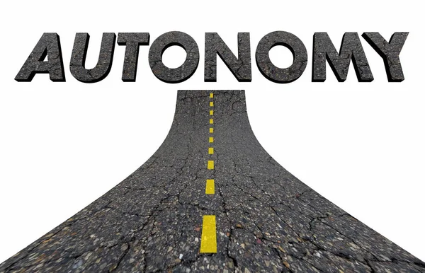 Autonomía Auto Conducción Vehículos Autónomos Carretera Word Ilustración — Foto de Stock