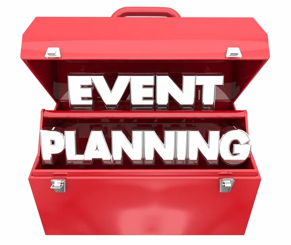 Eventplanung Tools Ressourcen Toolbox Illustration — Stockfoto