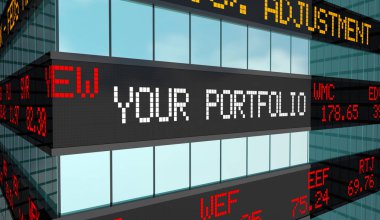 Portföy tasarruf yatırım hesabı şirketlerinizden düzenlenen borsa senedi 3d çizim