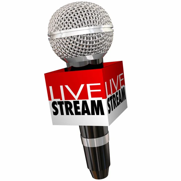 Live Stream Guarda Evento Online Microfono Box Illustrazione — Foto Stock