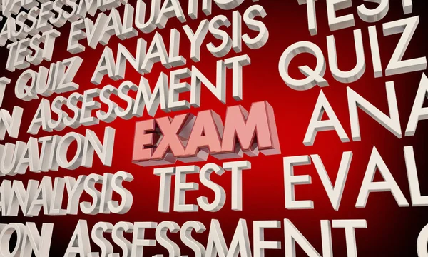 Exam Test Utvärdering Frågesport Bedömning Word Collage Illustration — Stockfoto