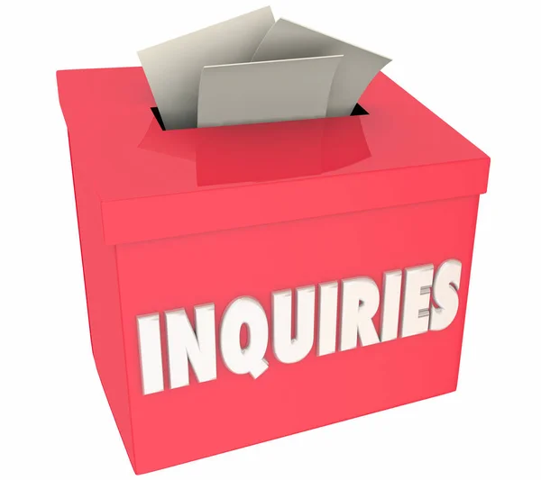 Inquiries Questions Asked Inquire Here Box Illustration — Stock Photo, Image