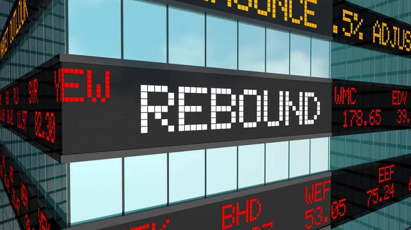 Rebound Prices Come Back Aumento Subida Faça Dinheiro Estoque Mercado — Fotografia de Stock